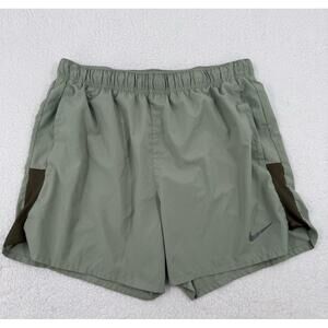 Nike DRI-FIT Green Elastic Waistband‎ Side Mesh Panels Athletic Shorts Medium
